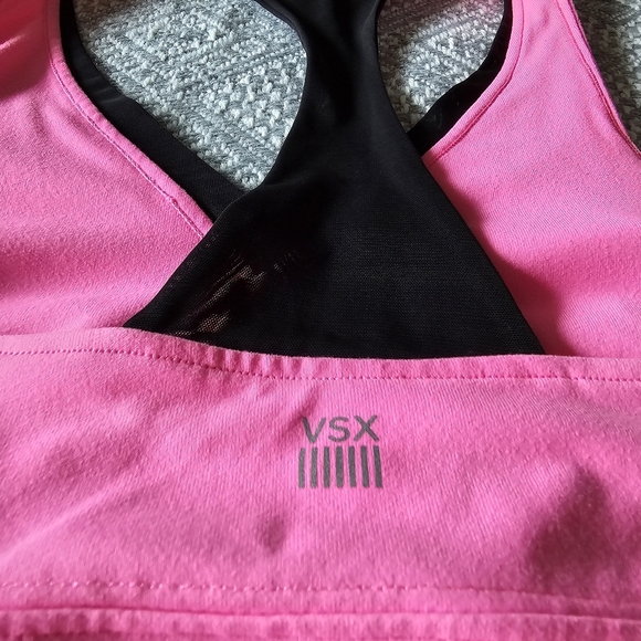 VSX Victoria Secret Racerback Tank Pink and Black W/ Built-in Sports Bra - Small - Picture 6 of 16
